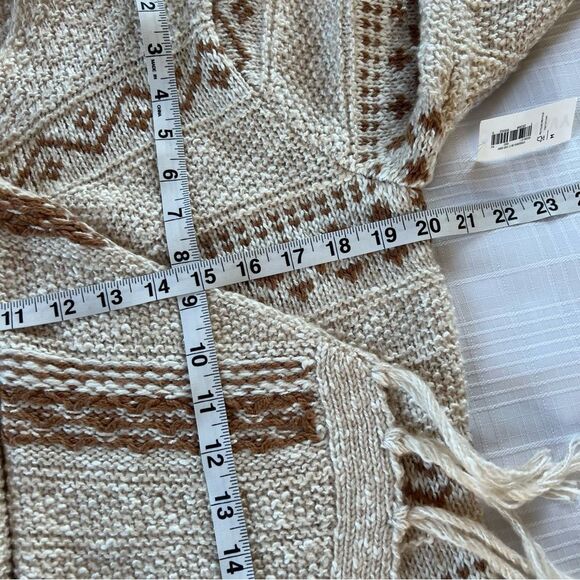 Old Navy Fringed Cotton Blend Southwestern Boho Waterfall Cardigan Sweater - Picture 12 of 14